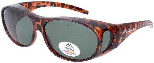 Montana polarisierende Sonnenbrille / Überbrille FO1 "Havanna glänzend - Grün"