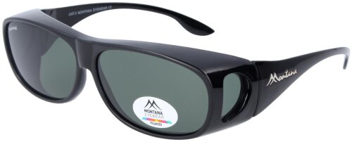 Montana Sonnenbrille / Überbrille Havanna FO2D in Schwarz glänzend + Grün