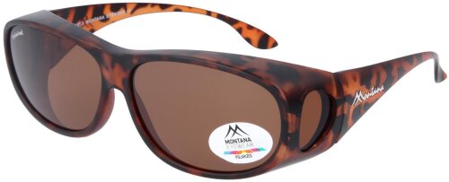 Montana polarisierende Sonnenbrille/Überbrille Havanna FO3C - matt + braune Gläser