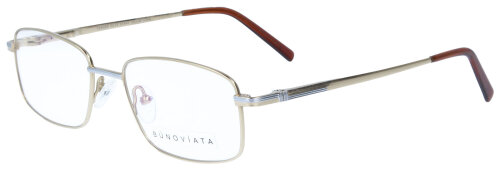 Bunoviata TAN2EE Gold 53/18 Metall-Brillenfassung Vollrand mit Federscharnier