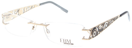 Stylische Brillenfassung EBM | 1000 SW   54/16  randlos mit Federscharnier in Gold