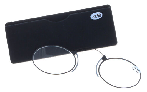 ZWICKER / KNEIFER als Not Lesebrille / Not Lesehilfe aus Metall mit +2,00 dpt