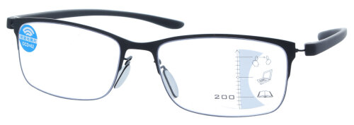 Schicke Gleitsichtbrille / erweiterte Lesebrille AIKO aus TR-90 Material + 1,00 dpt