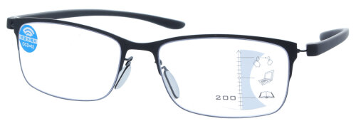 Schicke Gleitsichtbrille / erweiterte Lesebrille AIKO aus TR-90 Material + 2,00 dpt