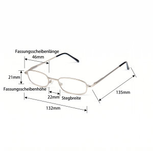 Elegante Lesebrille / Halbbrille CoopClip  in Silber Matt mit Clip