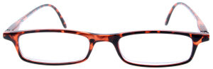 dezente, havannafarbene Lesehilfe /-brille im flachen Design aus Kunststoff + 2,5 dpt