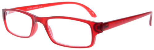 Schlichte Lesebrille ACTION aus Kunststoff in Rot matt