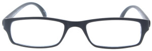sportlich schlichte Kunststoff-Halblesebrille /-hilfe in schwarz matt + 3,0 dpt
