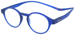 MONTANA Lesebrille in Blau mit Magnetbügelenden und transparentem Stecketui - MAG