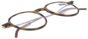superflache Lesebrille/ -hilfe aus leichtem Kunststoff und Edelstahllbügeln - ENZIO havanna  + 1,50 dpt