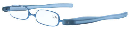 Klappbare Lesebrille mit integrierten Etui - PODREADER BIG in Blau + 3,00 dpt