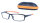 Moderne Lesebrille / -hilfe KAYA mit orangefarbenen Bügelenden und Brillenetui