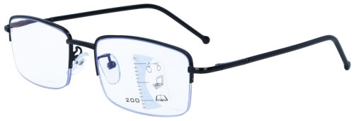 Klassische Gleitsichtbrille / erweiterte Lesehilfe "Toni" in Schwarz