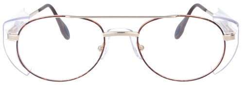 Zeitlose Herrenfassung aus Metall mit Seitenschutz und individueller Stärke in Gelbgold