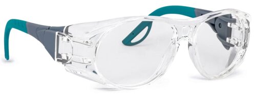 Kratzfeste Schutzbrille aus hochwertigem Polycarbonat mit UV-Schutz in Kristall/Schwarz/Blau