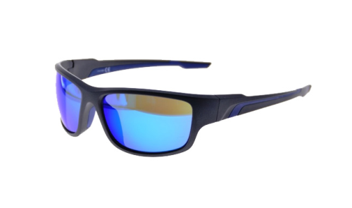 Sportbrille in Dunkelgrau blau verspiegelt 60/17-129