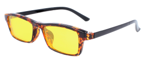 Moderne Higo Brillenfassung TR 1646 C3 in Havanna - mit Clip